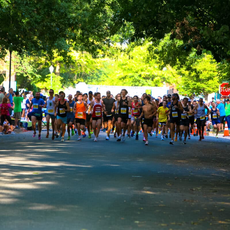 Group of People running
